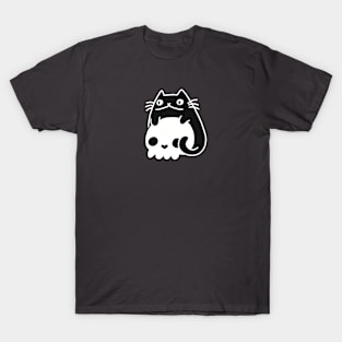 Happy Cat with Skull T-Shirt